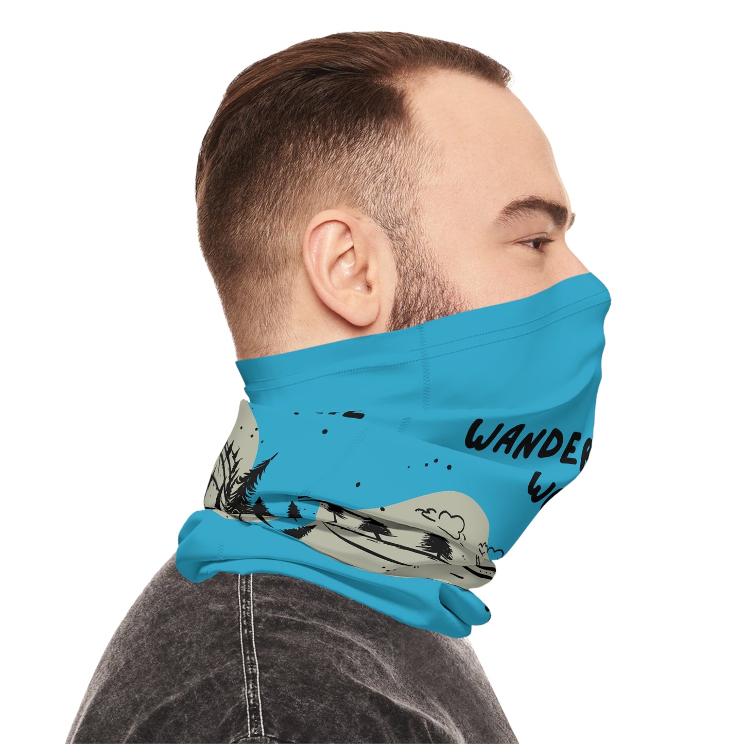 Neck Gaiter — "Wander Into The Woods… And Find Yourself" Mid-weight, Hiking Face Covering