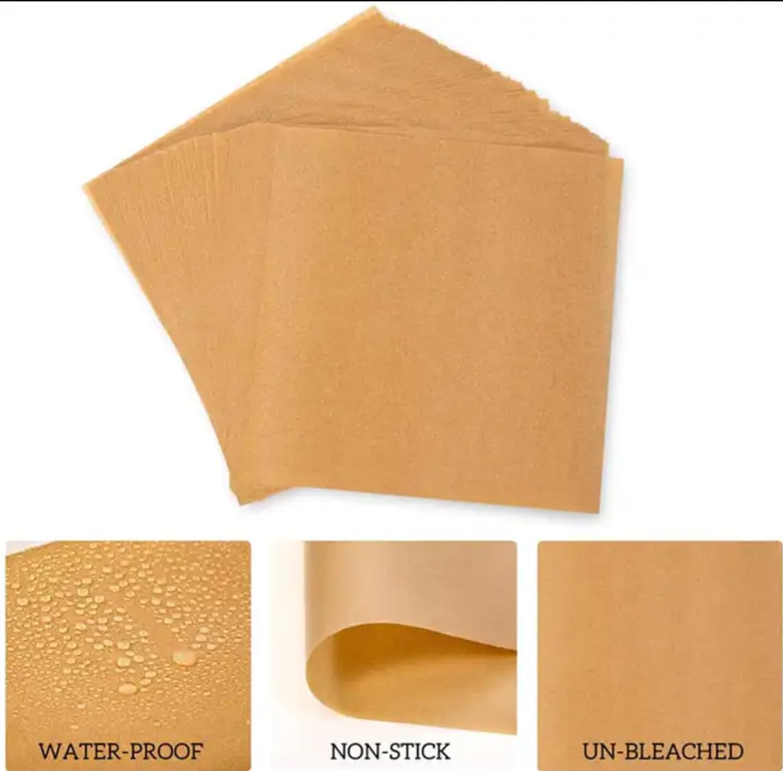 Comfylife 200 Parchment Sheets - No Curl, No Tear, No Burn Baking Paper (10 x 15 inch) - Precut, Unbleached Parchment Paper for Baking & Cooking