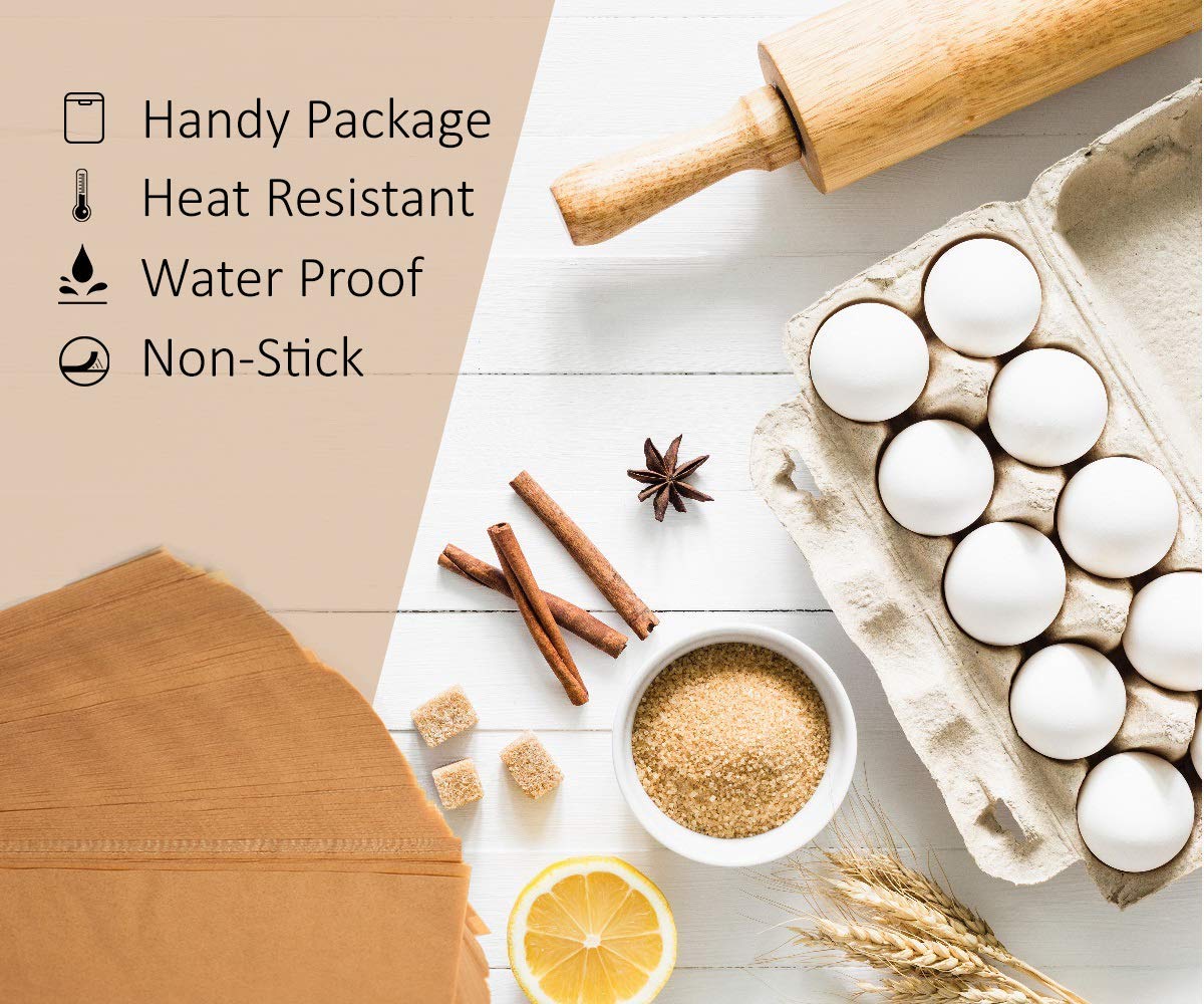 Comfylife 200 Parchment Sheets - No Curl, No Tear, No Burn Baking Paper (10 x 15 inch) - Precut, Unbleached Parchment Paper for Baking & Cooking