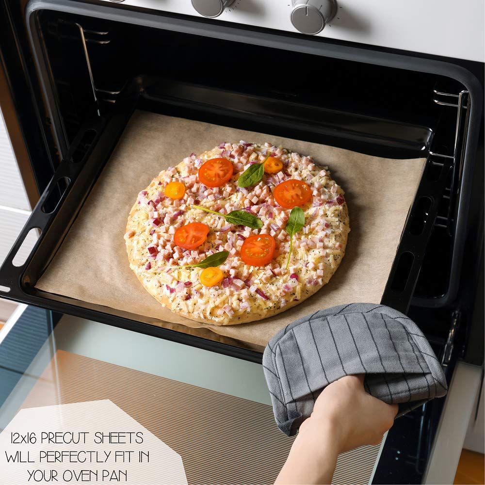 Comfylife 200 Parchment Sheets - No Curl, No Tear, No Burn Baking Paper (10 x 15 inch) - Precut, Unbleached Parchment Paper for Baking & Cooking